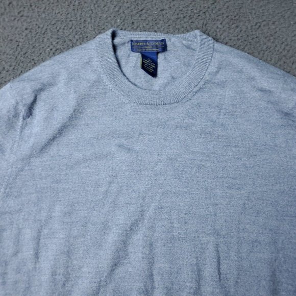 Joseph & Lyman Italian Merino Wool Sweater Pullover Mens Size L Large Blue  Gray - Picture 1 of 6